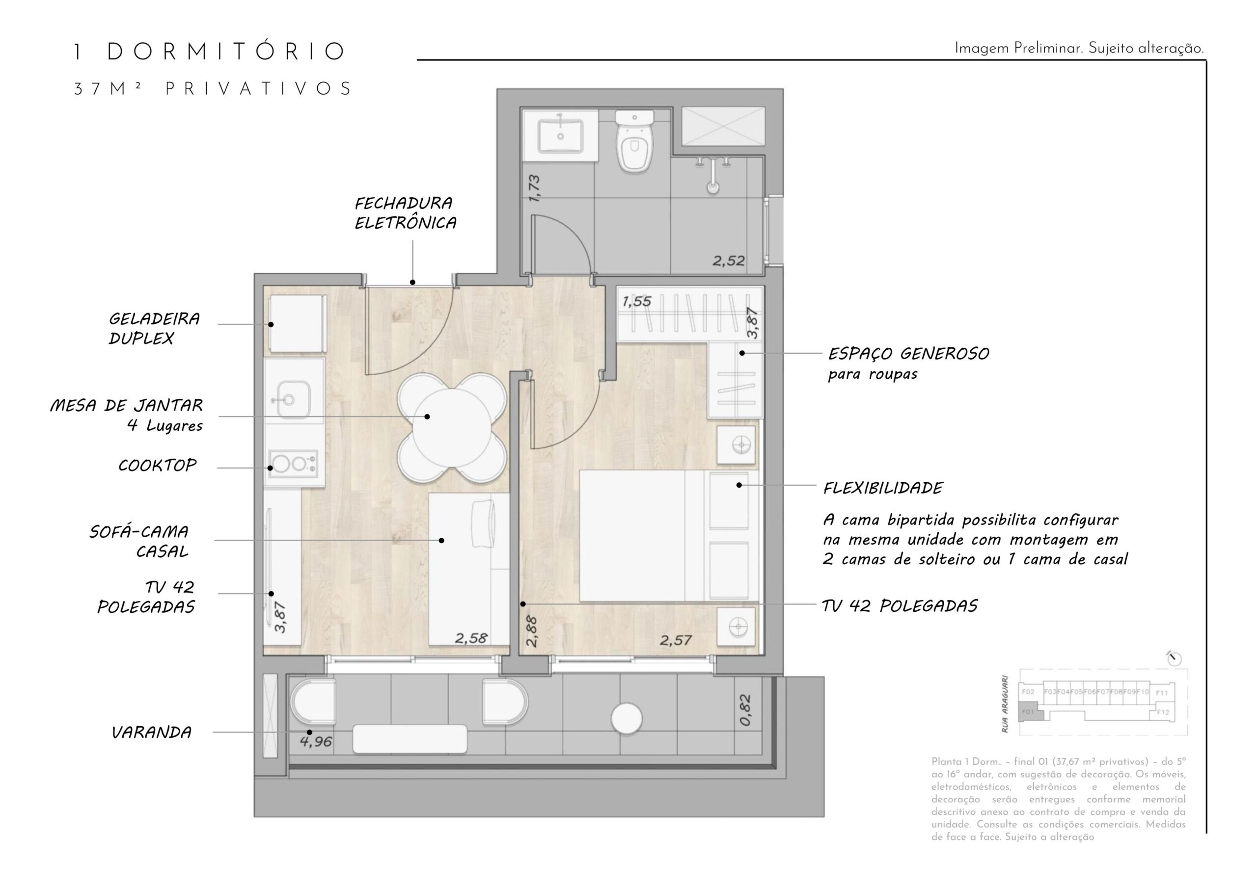 Stay Moema 1 Dorm. Planta